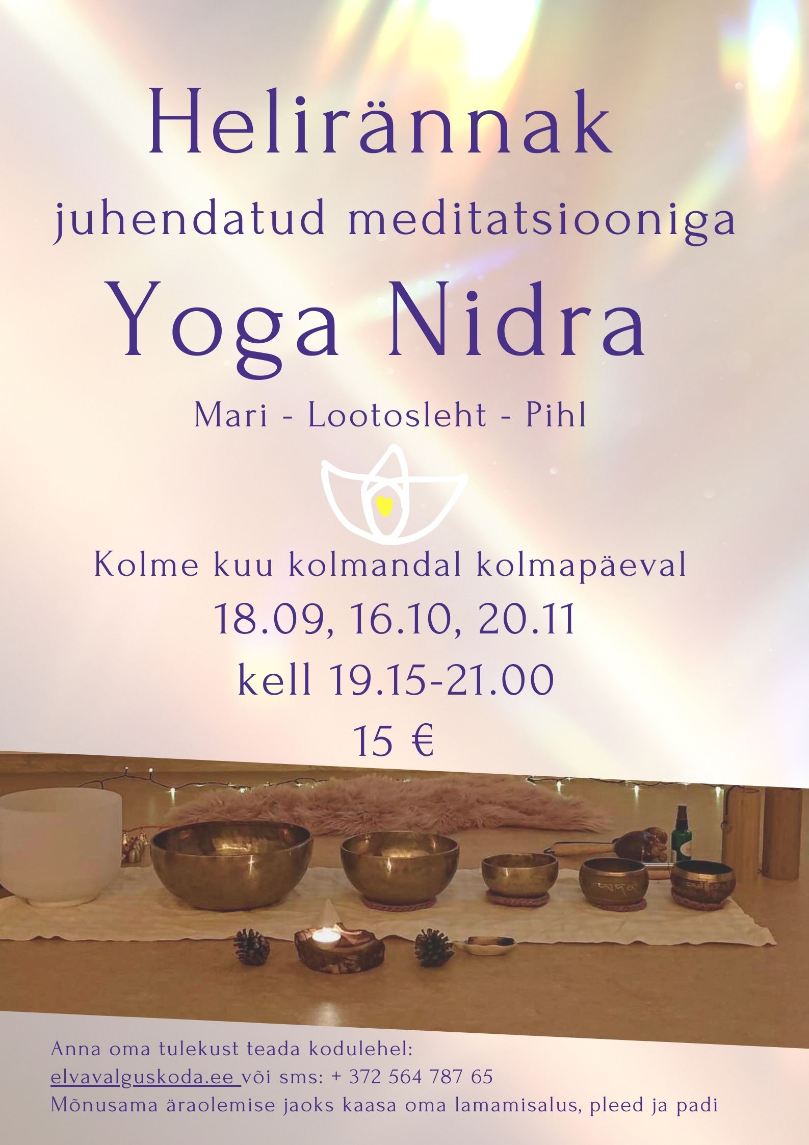 Juhendatud helirännak Yoga Nidra 18.09 kell 18.00